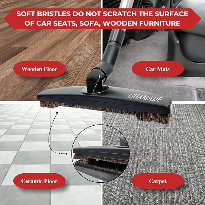 for Shark Navigator NV360 NV356E NV352 NV350 NV355 Vacuum: Hardwood Floor Brush Head, Horsehair Dust Brush Attachment plus Vacuum Extension Wands (for Shark Navigator NV360 NV356E NV352 NV350 NV355)