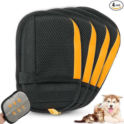 4 Pack Electrostatic Pet Hair Removal Gloves,Upgrade Magic Brush Pet Hair Remover Tool, Washable Reusable Cats and Dogs Grooming Gloves for Laundry, Couch, Car Seat, Furniture
