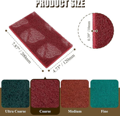 4 Pcs 4.7 x 7.9 Inch General Purpose Scuff Pads, 7447 Very Fine Sanding Hand Pads for Scuffing, Scouring, Sanding, Paint Primer Prep Adhesion Scratch, Surface Preparation for Car, Craft