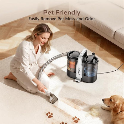 Portable Carpet & Upholstery Spot Cleaner Machine,15Kpa Deep Cleaning for Rug, Pet, Couch,Stairs & Car, Handheld Furniture Cleaner Machine with 2 Size BrushHead & Self-Cleaning System