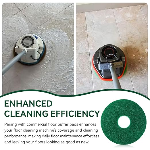 437.056 Cleaning Orbiter Pads for 550Mc Orbiter Hard Floor Machine, 12" Commercial Floor Scrubber Pads Polish Pads -to Daily Heavy-Duty Cleaning and Light Stripping, Non Woven, Greens, 2 PC