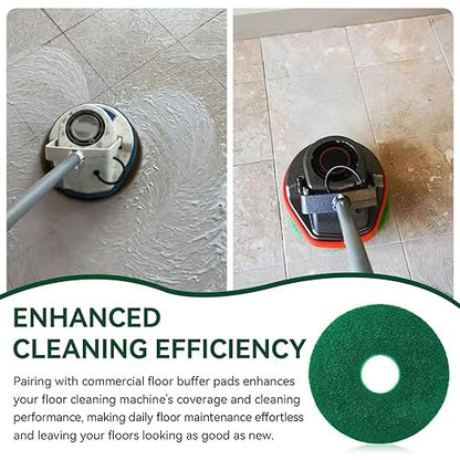 437.056 Cleaning Orbiter Pads for 550Mc Orbiter Hard Floor Machine, 12" Commercial Floor Scrubber Pads Polish Pads -to Daily Heavy-Duty Cleaning and Light Stripping, Non Woven, Greens, 2 PC