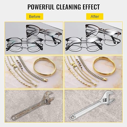VEVOR 2L Digital Ultrasonic Parts Cleaner with Timer 40kHz Professional 304 Stainless Steel Ultrasonic Cleaner 110V for Jewelry Watch Glasses Diamond Eyeglass Small Parts Cleaning