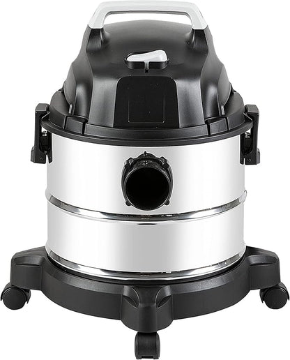 Amazon Basics Wet Dry Shop Vacuum Cleaner, 4 Gallon, 3 HP Stainless Steel, Grey/Black