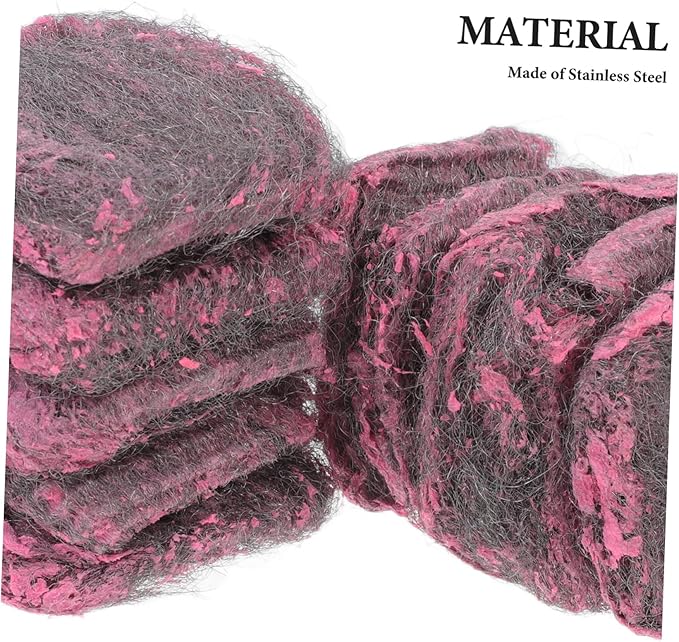 10 Pack Stainless Steel Scrubbers Heavy Duty Cleaning Sponges for Kitchen Bathroom Grills Pots Pans Durable Steel Wool Utensil Cleaning Pads Easy to Rinse Wash