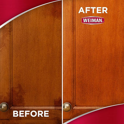 Weiman Cabinet and Wood Cleaner, Shine, Clean and Protect Spray - For Wood Cabinets, Furniture, Tables, Baseboards, Trim and more, 16 oz, 2 PACK with MicroFiber Towel