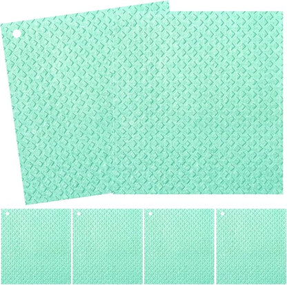 6 Packs Swedish Kitchen Dish Cloths - Reusable Paper Towels for Counters & Dishes - Eco-Friendly Cellulose Sponge Cloth (Green)