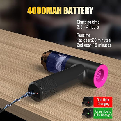 12000 Pa 4-in-1 Cordless Car Vacuum Cleaner Handheld Air Duster Pump & Blower with Brushless Motor | Portable Mini Vacuum for Car, Home & Office with Type-C Fast Charging