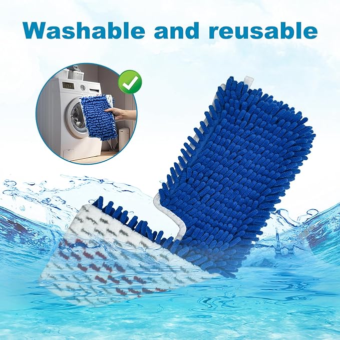 Mop Heads Replacements for O-Cedar Hardwood Floor 'N More 3-Action Mop, Mop Replace Head for O Cedar Hardwood Floor 'N More Microfiber Flip Mop, 2-Pack Dust Mop Heads Replacements for Ocedar