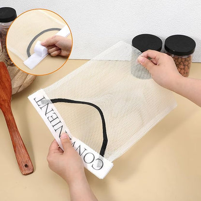 2 Pcs Grocery Bag Holder for Plastic Bags Wall Mount Mesh Convenient Storage Organizer Reusable Plastic Bag Dispenser Net Trash Bags Dispenser for Kitchen Bathroom Bedroom