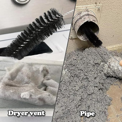 Professional Dryer Vent Cleaning Kit with Long Flexible Vacuum Brush, Lint Removal Tool, Refrigerator Coil Cleaner
