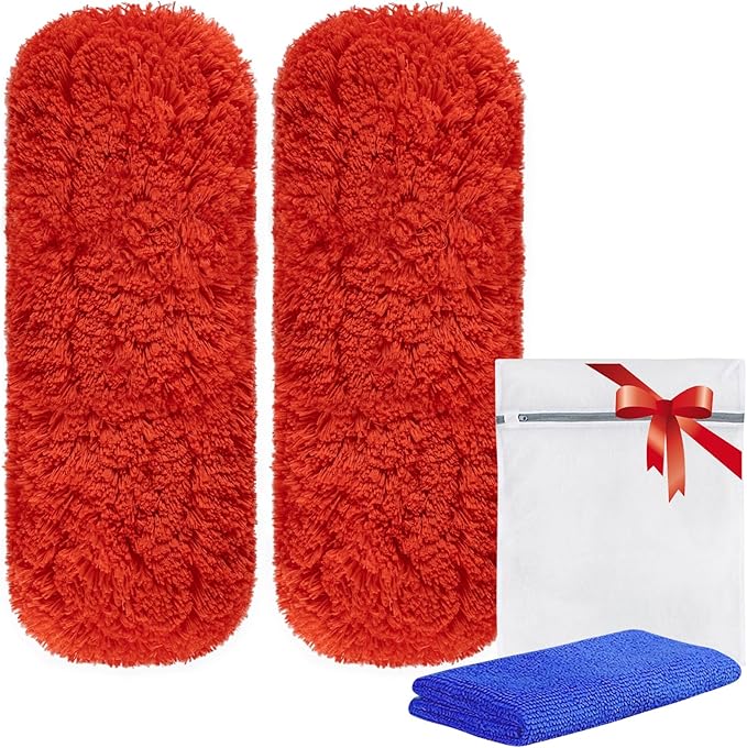 Reusable Microfiber Duster Refills Compatible with MR.SIGA & OXO Dusters – Washable Duster Replacement Heads for Scratch-Free Dust and Hair Cleaning (Included Microfiber Cleaning Cloth & Laundry Bag)