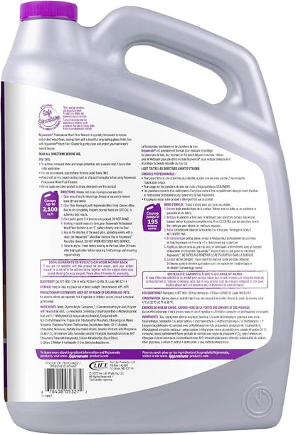 Rejuvenate Professional Wood Floor Restorer Fills Scratches, Shines And Protects Wood Flooring For A High Gloss Shine, 1 Gallon