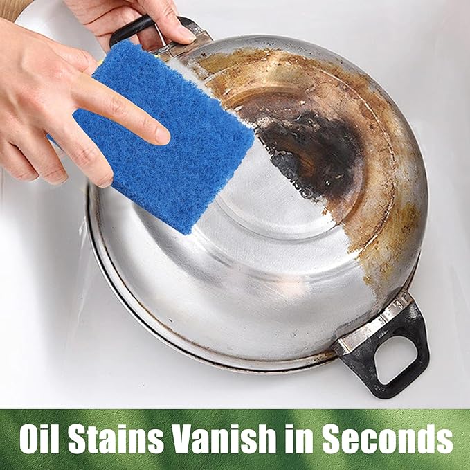 100 Pcs Scouring Pads,Heavy Duty Scour Pads,Reusable Dish Scrubber,Non Scratch Household Scrub Pads,Multipurpose Scour Pads for Kitchen Metal Grills Dish Cleaning,4 x 3 inch (Multicolor)