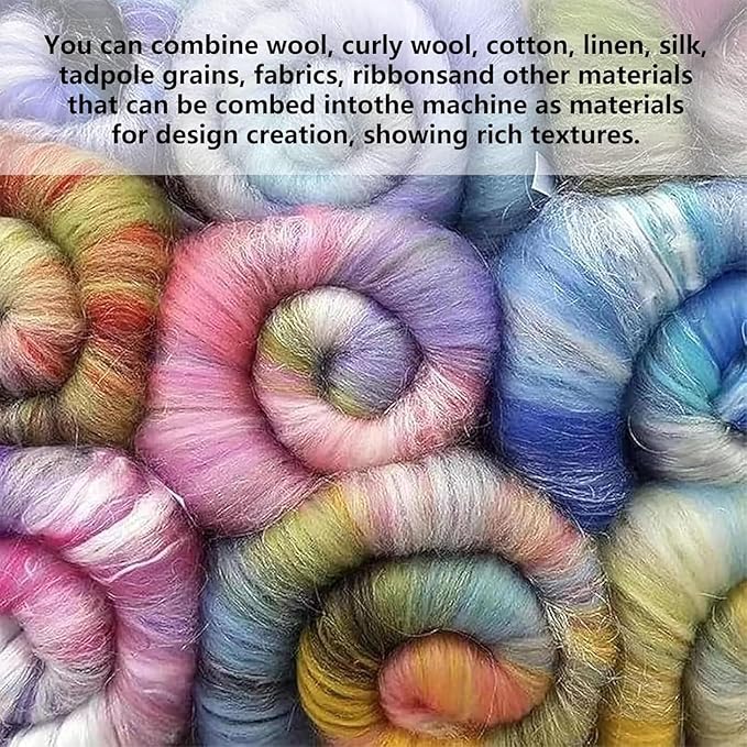 Manual Drum Carder for Wool Felt for Crafts, Wool Carder Machine, Wool Mixing Table, for Carding Wool Fibers and Creating Felt Projects~/