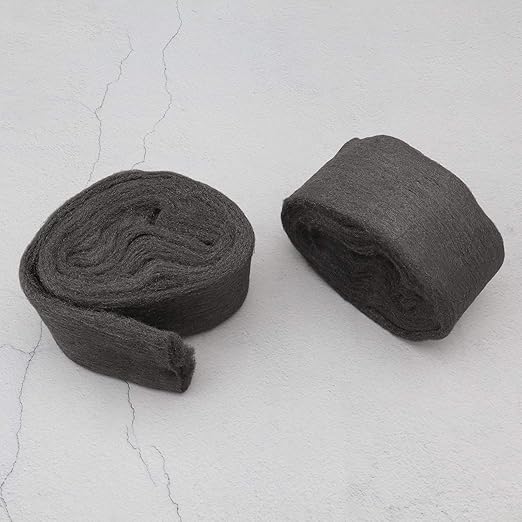 SING F LTD 2 Rolls of 120g Steel Wire Wool Ultra Fine 00000 Grade Soft Abrasion Resistance for Glass Cleaning Marble Furniture Polishing