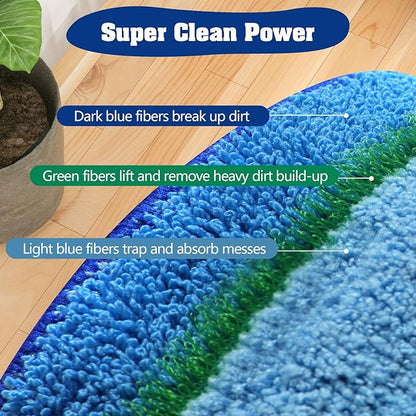 8 Pack 18Inch Deep Cleaning Replacement Pads Compatible with Bona Family of Mops, Premium Microfiber Floor Mop for Hardwood Floors and Multi-Surface Floor Cleaner