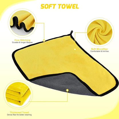 Nilight 37PCS Car Detailing Kit Auto Cleaning Tools Wash Set with Storage Carry Bag Home Use for Interior Exterior Deep Clean Car Care Windshield Dashboard Seat Air Vents Wheels Tires, Yellow