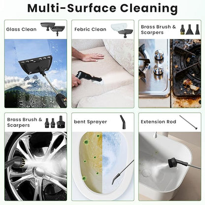 Handheld Steam Cleaner for Home, 2500W High Pressure Steam Cleaner for Car Detailing, 3 Steam Levels, 1600Ml Tank, High Heat Steamer for Bed Bugs, Couch, Furniture, Kitchen, Bathroom, Floors