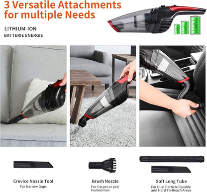 Fityou Handheld Vacuum Cleaner Cordless, Rechargeable (USB Charge), Powerful Suction Cleaner, Portable Hand Vacuum for Pet Hair Home and Car Cleaning, Wet & Dry