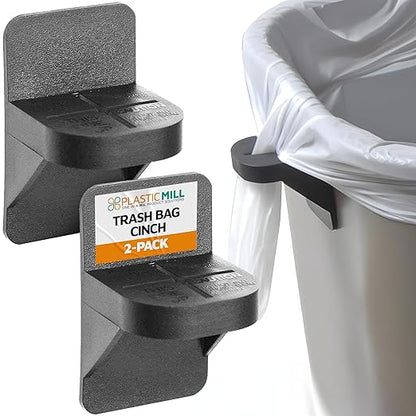 PlasticMill Trash Bags Cinch Black, 2 Pack, To Hold Garbage Bags In Place.May not be compatible with some Garbage Can drawers or compacters.