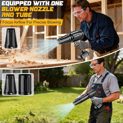 Brushless Cordless Leaf Blower Compatible for Dewalt 20V Battery(NO Battery), Mini Turbo Jet Blower With 2 Nozzles, Lightweight & One-hand Use, For Patio Garage Yard Snow Cleaning Car Dryer(Tool Only)