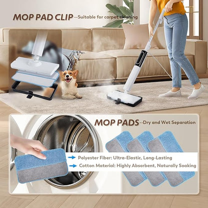 Steam Mop for Floor Cleaning with 3 Steam Mode, Quick 15s Heat-up, 284℉ Powerful Steam for for Wooden, Marble, Tile, Hardwood Floor, 3 Mop Pads