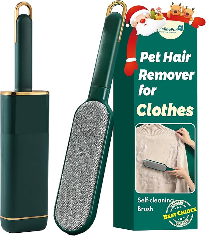 Reusable Pet Hair Remover for Clothes, Couch & Bedding, Self-Cleaning Lint Brush for Dog & Cat Hair