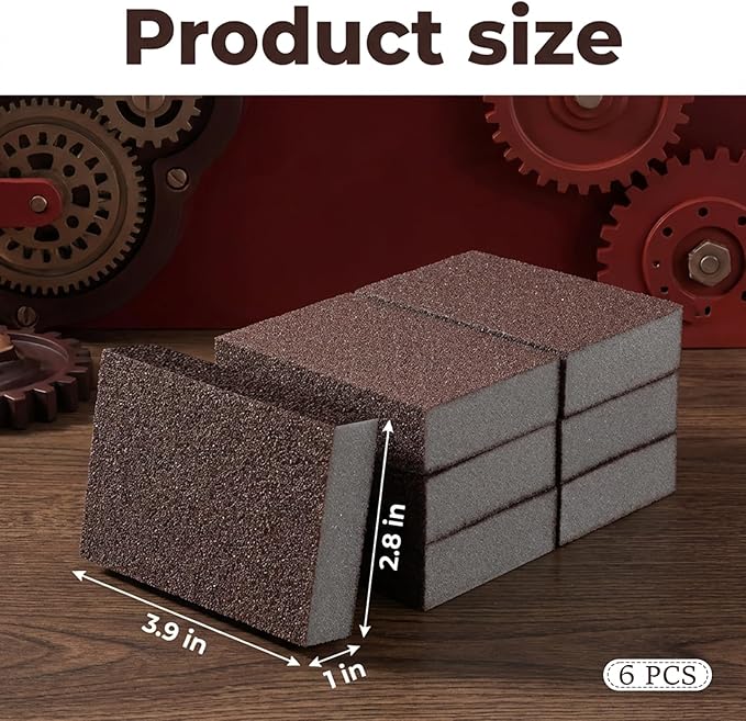 6Pcs Kitchen Magic Rust Eraser Sponge Pot Bottom Cleaner for Pans Emery Sponges Caspian Stone Pot Clean Brush Sponges for Washing Sink Grill Bathroom Kitchen Cleaner Tool