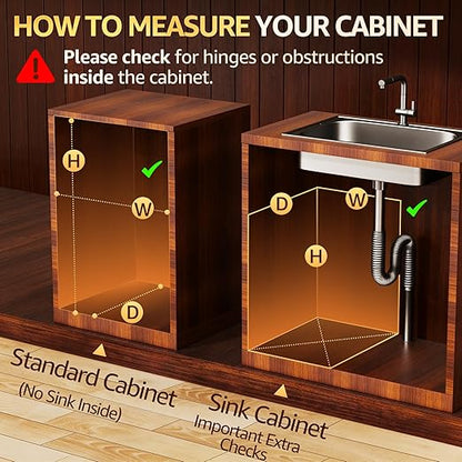 Pull Out Trash Can Under Cabinet with Soft-Close Slides, Heavy-Duty 200LB Black Under Sink Trash Can Organizer for Kitchen, Fits Minimum Cabinet Opening 12" W x 17" D, Garbage Can Not Included