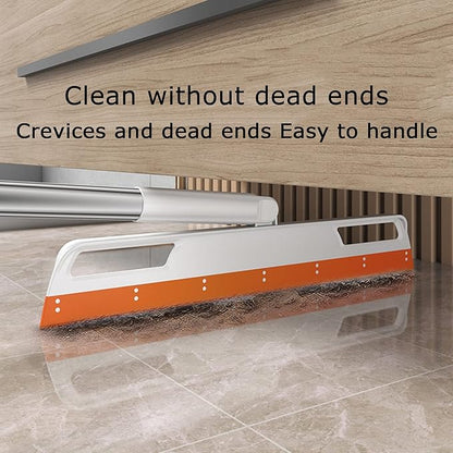 Rubber Air Broom Multifunction Silicone Floor Squeegee, Air Broom for Floor with 56" Long Handle, 4-in-1 Rubber Sweeper for Dirt, Liquids, Pet Hair, Tile Hardwood Floors, Carpet, Living Room (Purple)