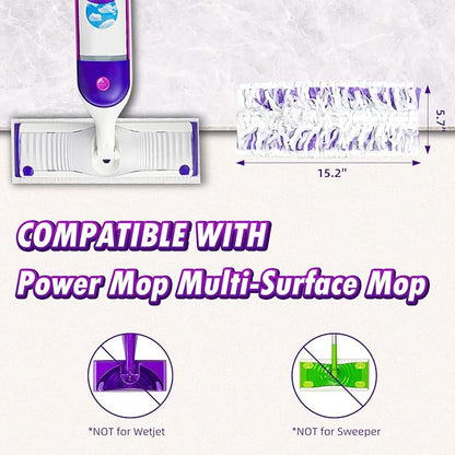 40 Count Disposable Power Mop™ Refills Compatible with Swiffer® Power Mop™, Powermop™ Pads for Multi-Surface Refills Pads for Floor Cleaning, Unscented