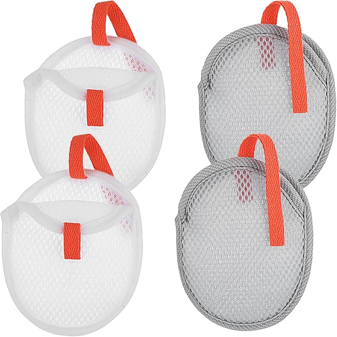 4Pcs Mesh Soap Bags for Bars, Mesh Exfoliating Body Scrubber Hangable Bar Soap Pouch, Soaps Pouch with Drawstring Closure, Foam Net Soaps Saver Bag for Body Wash Shower Face Clean 4.9 * 4.13 in