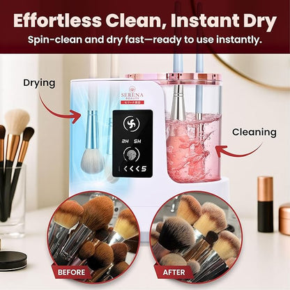 3-in-1 Electric Makeup Brush Cleaner Machine – Automatic Make up Brush Cleaner & Dryer, Portable, USB Powered, 5 Min Auto-Cycle To Clean | Dries Multiple Brushes in 2H -5H Drying Cycle.