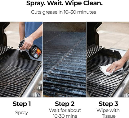 Kona Safe/Clean Grill Cleaner Spray - Now 40% More Cleaning Power, Heavy Duty No-Drip Gel, Eco-Friendly, Food Safe, BBQ Grate Degreaser, Biodegradable, Made in Michigan USA - 23oz