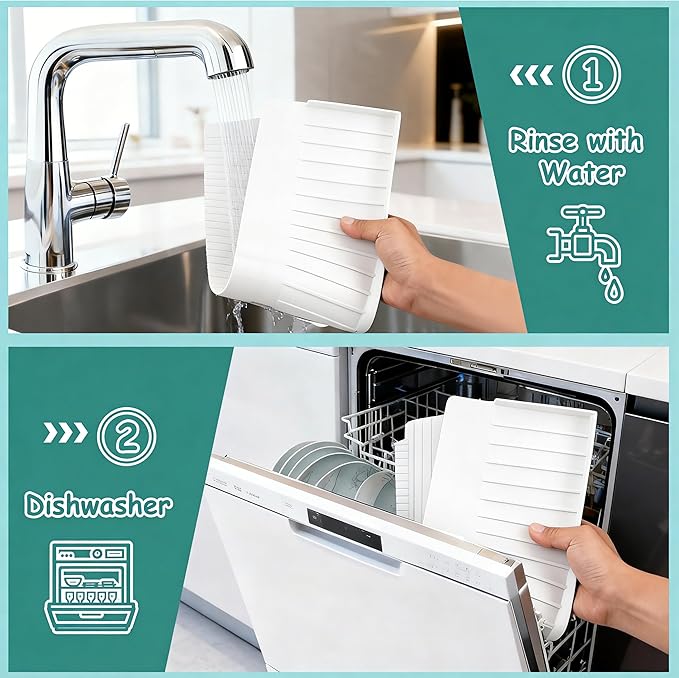 Silicone Sink Edge Protector Splash Guard, 20x4 Inch with Suction Cups & 5°Tilt, Cuttable for Kitchen Bathroom Countertops, Granite Quartz Surfaces (Transparency)