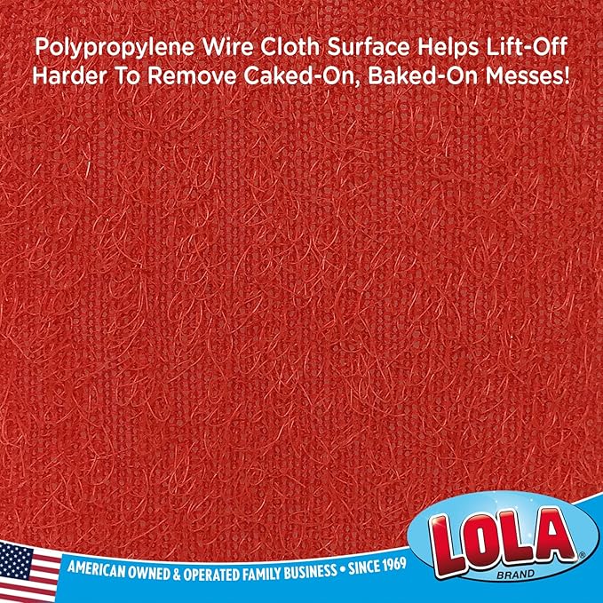 LOLA Scruffy Jumbo Scouring Pad, Reusable Cleaning Pads, Wire Cloth w/Foam Sponge Core, Won't Scratch Most Surfaces, Assorted Colors, 1 Pack