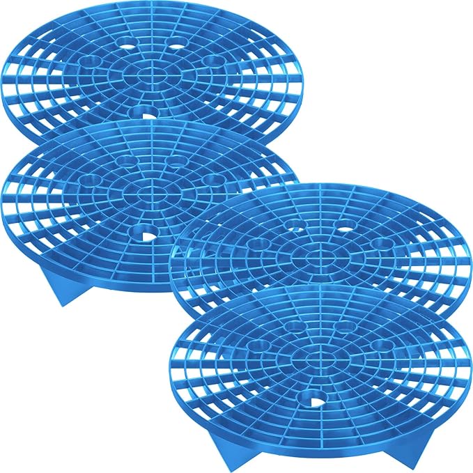 Tallew Car Wash Bucket Insert Grit Traps for Car Washing Detailing Kit Accessories Cleaning Tool Fits 12 Inch Diameter Bucket or 3-5 Gallon(Blue,4 Pieces)