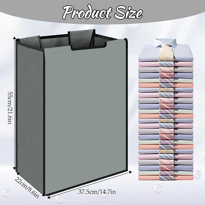 3 Pack Large Laundry Sorter Replacement Bags, Hamper Cart Removable Replacement, Laundry Storage Organizer-Replacement Bags, Gray, Square Shap(Dark Gray)