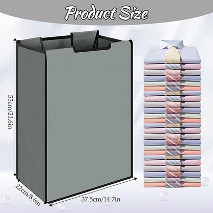 3 Pack Large Laundry Sorter Replacement Bags, Hamper Cart Removable Replacement, Laundry Storage Organizer-Replacement Bags, Gray, Square Shap(Dark Gray)
