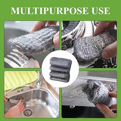 Steel Wool Grade # 0 - Fine Grade - 16 Pads Multi-use for Cleaning, Scouring, Kitchen, Bathroom, Multi-Purpose (#0-16 Pads)