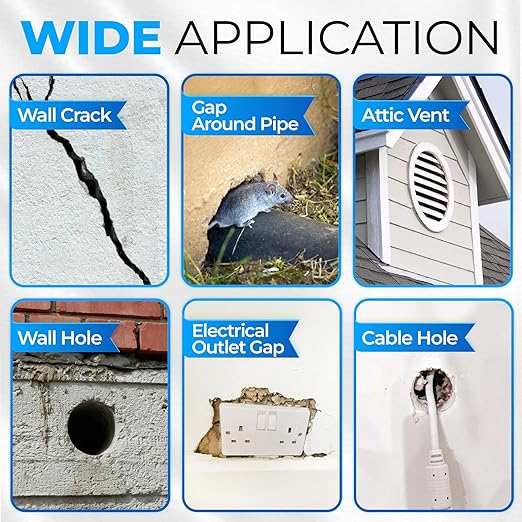 [Upgrade 2-in-1] Steel Wool Mice Control Kit with Stainless Double-Layer Mesh, 3PCS 3.2"x7.5FT Steel Wool & 1PCS 5"x15FT Wire Mesh with Gloves, Scissors, Gap Blocker Mouse Hole Filler for House Garage