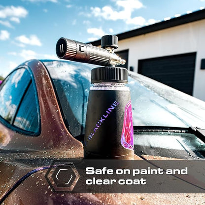 BLACKLINE® ULTRA Series Foam Cannon 3.0, Adjustable Snow Foam Lance for Pressure Washer, Heavy-Duty Car Wash Foam Cannon with 1/4" Quick Connect, Wide Mouth Bottle, High-Output Thick Foam Spray