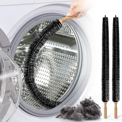 Dryer Vent Cleaner Kit, 2 Pack Dryer Lint Brush, 30 Inch Long Flexible Lint Remover, Refrigerator Coil Cleaning Brush, Home Essentials (Long-Style)