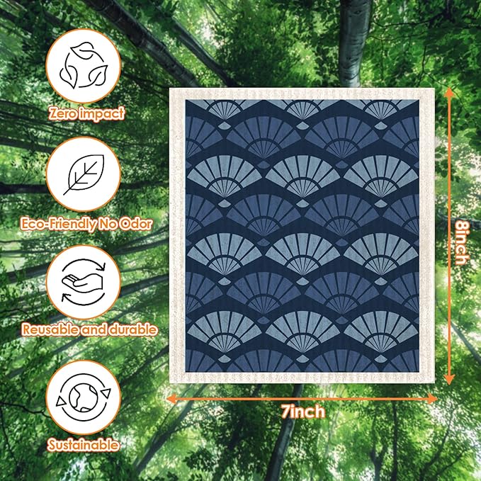 Wholesale Swedish Dish Cloths - 6 Pack Reusable Compostable Kitchen Cloth,Cellulose Sponge Dish Cloths Dish Towel Set (Japanese)
