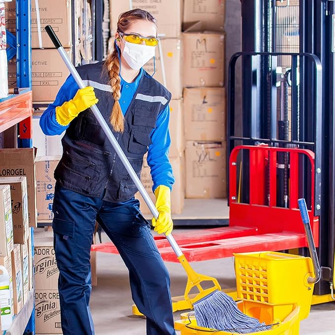 Commercial Heavy Duty Mop Heads Replacement: 6 Packs Industrial Wet Mop Head for Floor Cleaning - Commercial Products Looped End String Head Refills