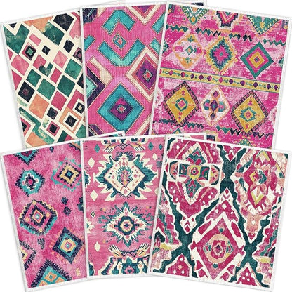 Swedish Dishcloths for Kitchen – 6 Pack Cellulose Reusable Cleaning Paper Towels – Soft, Quick-Drying, Washable Dish Rags for Kitchen, Counters & More (Pink Stripe)