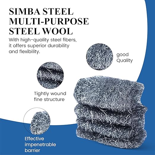Steel Wool Grade # 4 - Super Coarse Grade - 16 Pads Multi-use for Extra Tough Cleaning, Stain and Rust Removal, Multi-Purpose (#4-16 Pads)