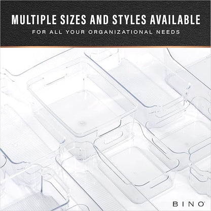 BINO | Plastic Storage Bins, X-Large - 2 Pack, Clear | THE SOHO COLLECTION | Pantry Organizers and Storage Containers Fridge Organizer Bins Kitchen Cabinet Organizer Medicine Cabinet Organizer Bin