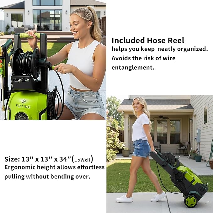 5000 MAX PSI P*ressure Washer 2026 NEW, Touch Screen 8 Level, 4 N*ozzles and F*OAM C*annon, P*ower Cleaner (Yellow)